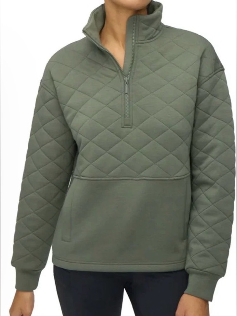 Tilley Olive Green Quilted Pullover NWT Size M